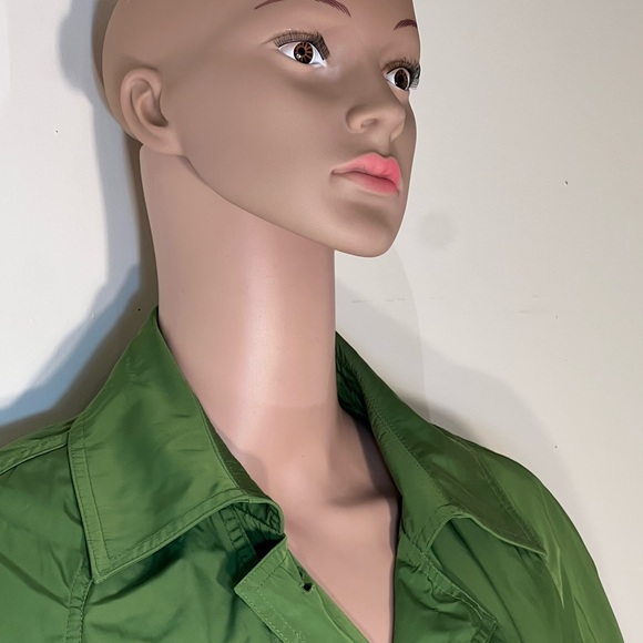 Talbots Green All Weather Lined  Rain Trench Coat‎ Size M Pockets Belted - Picture 6 of 9